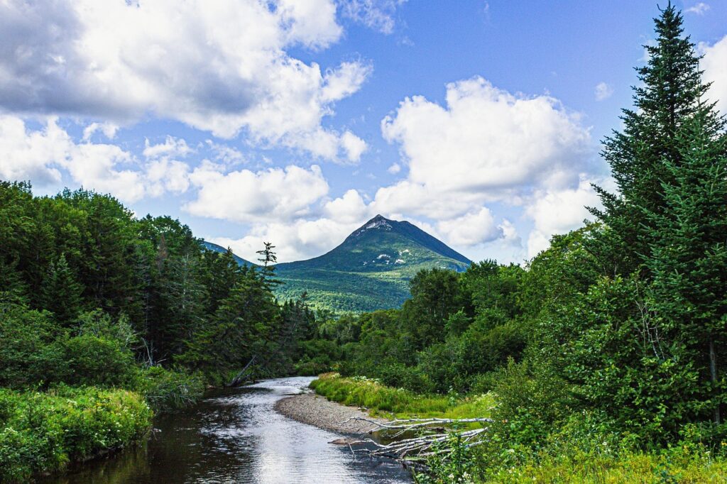 A rive and mountain in Western Maine